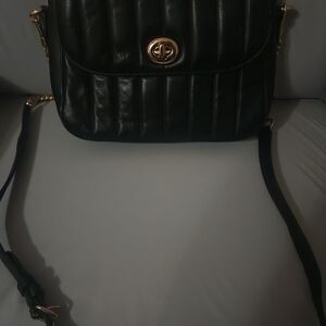 Authentic Coach Black Quilted Crossbody Bag